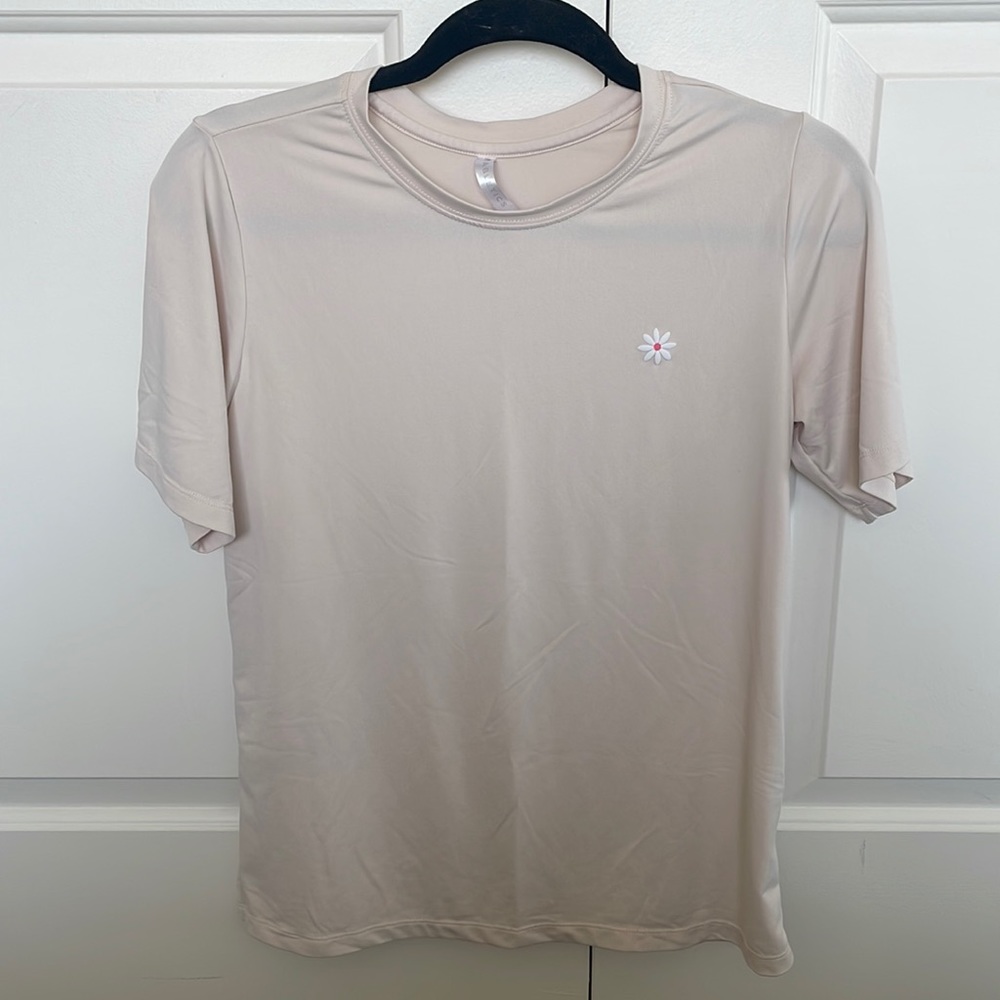 Fabletics T-Shirt - Beige/Light Pink - XS